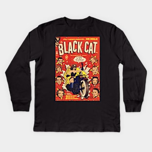 BLACK CAT Vintage Comic Book Kids Long Sleeve T-Shirt